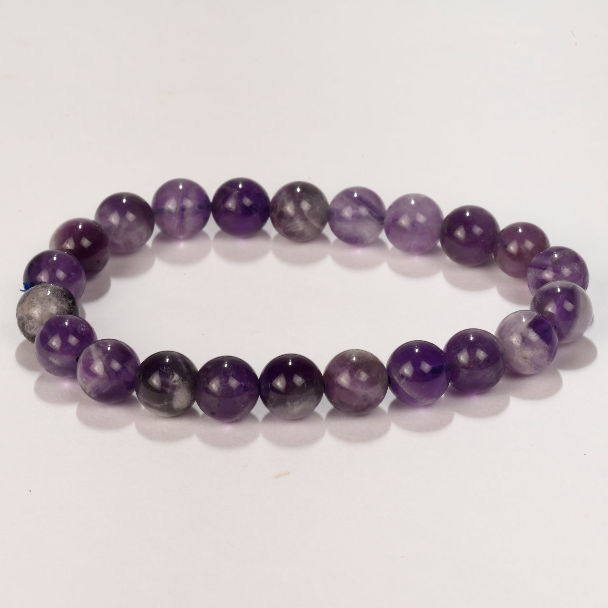 Real Amethyst Crystal and Stone Bead Bracelet Jewellery 8mm