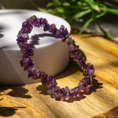 Amethyst Crystal and Stone Chip Bracelet Jewellery