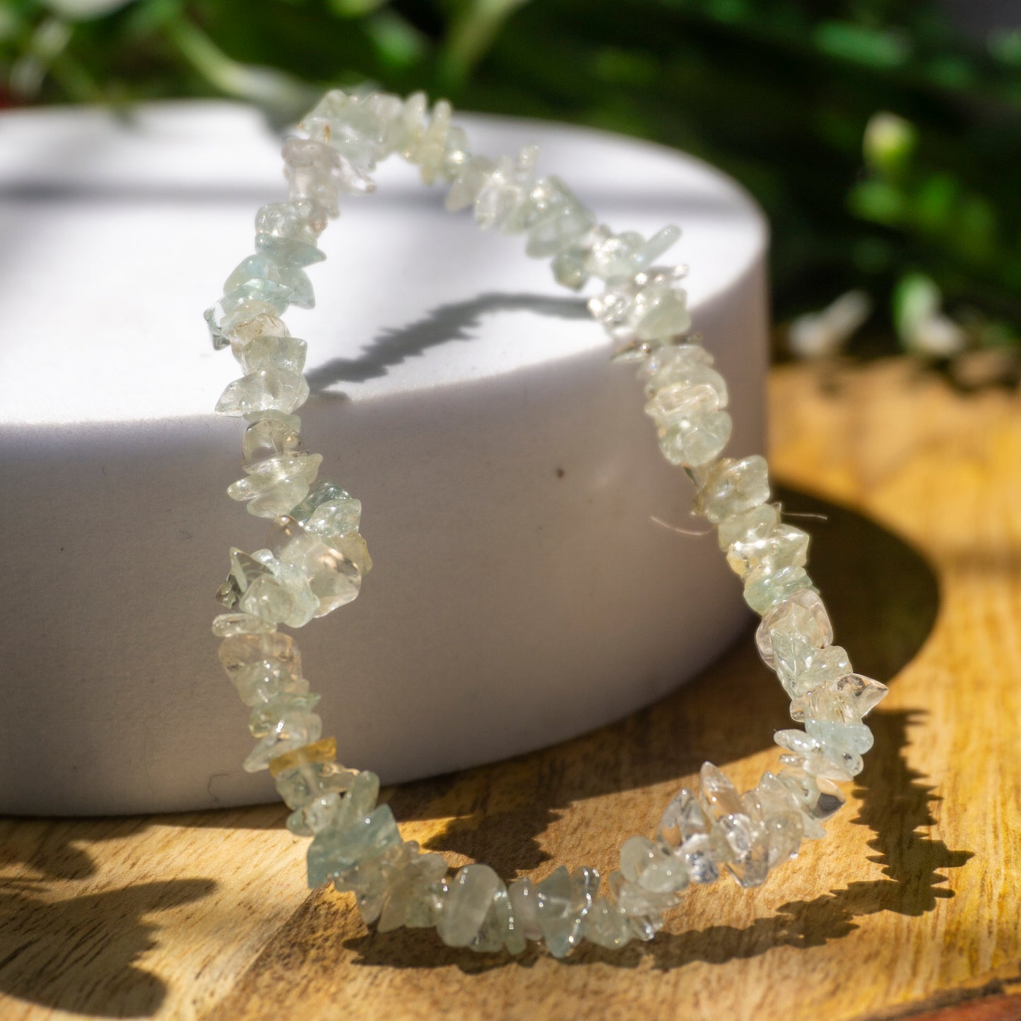 Aquamarine Crystal and Stone Chip Bracelet Jewellery