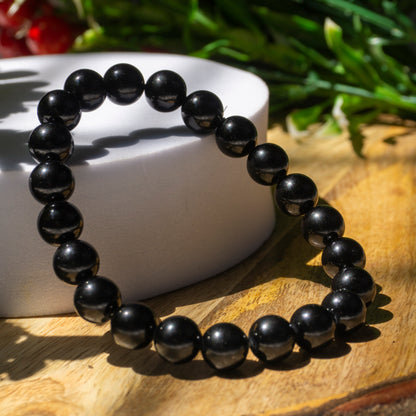 Black Tourmaline Crystal and Stone Bead Bracelet Jewellery 8mm