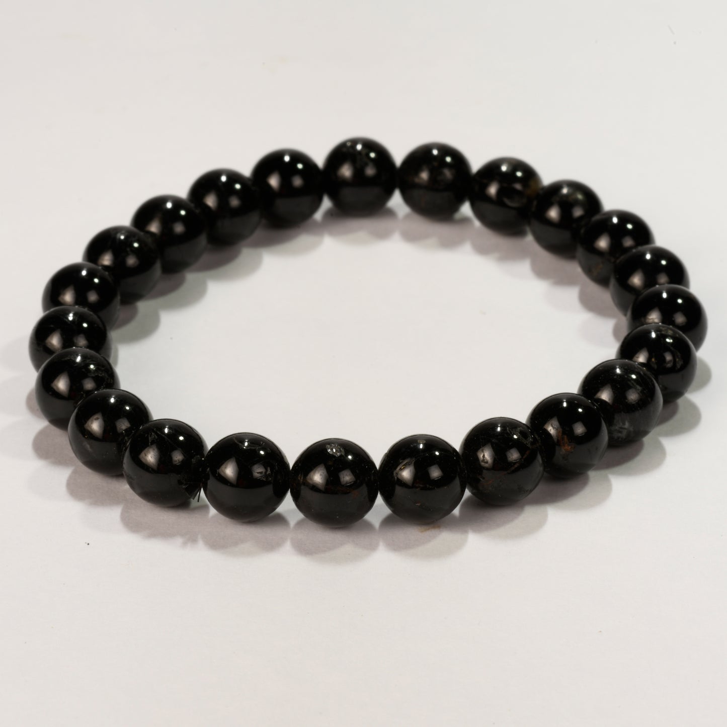 Real Black Tourmaline Crystal and Stone Bead Bracelet Jewellery 8mm