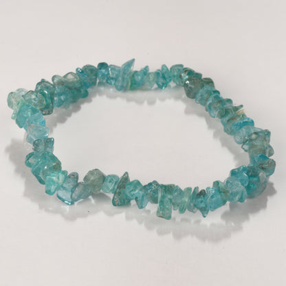 Real Blue Apatite Crystal and Stone Chip Bracelet Jewellery