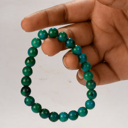 Real Chrysocolla Crystal and Stone Bead Bracelet Jewellery 8mm