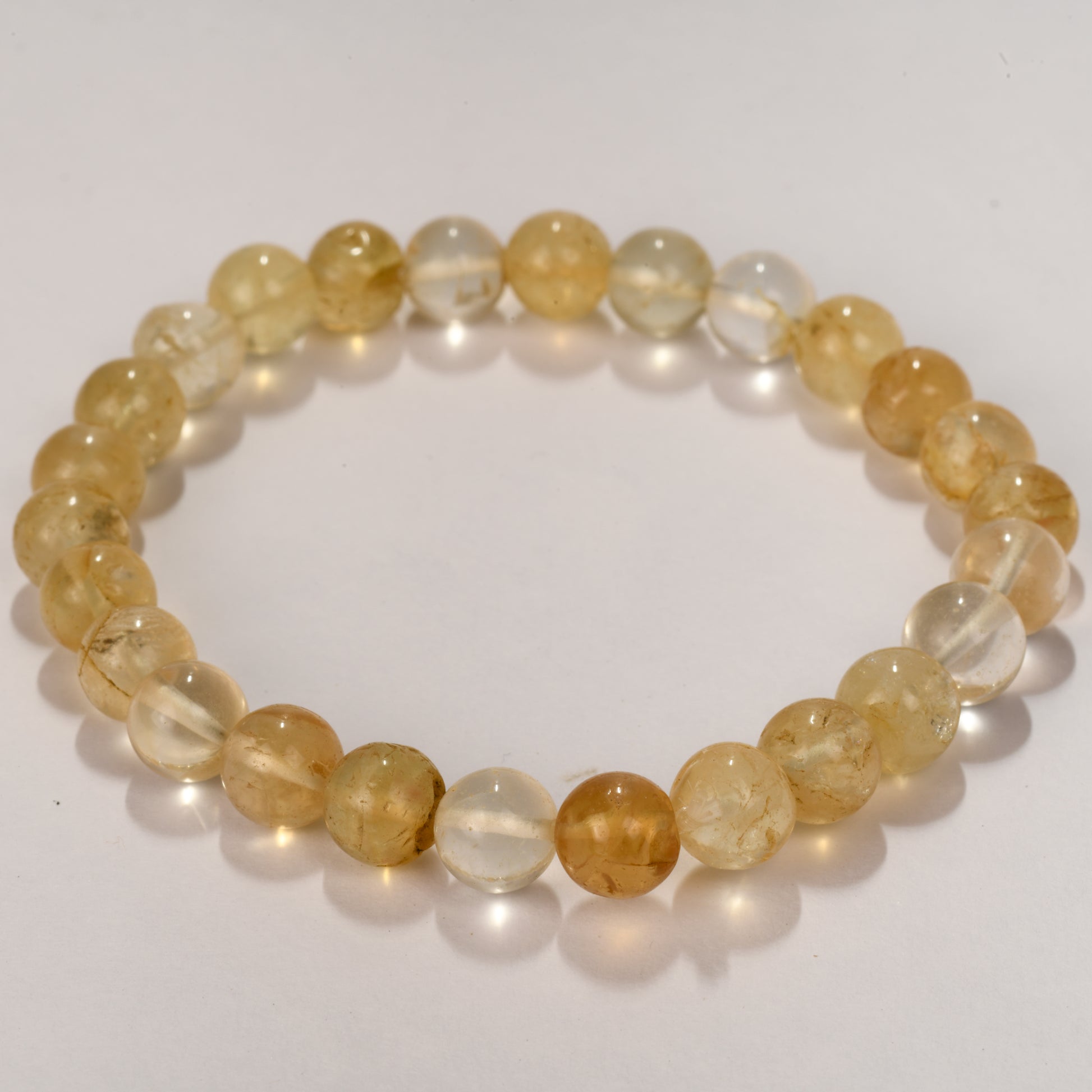 Real Citrine Crystal and Stone Bead Bracelet Jewellery 8mm