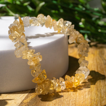 Citrine Crystal and Stone Chip Bracelet Jewellery