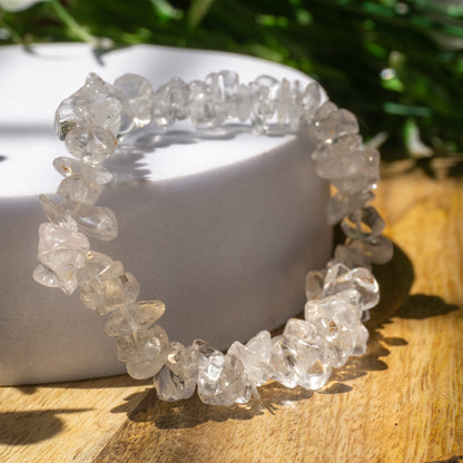 Clear Quartz Crystal and Stone Chip Bracelet Jewellery