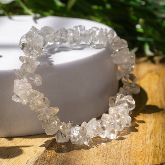 Clear Quartz Crystal and Stone Chip Bracelet Jewellery