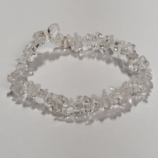 Real Clear Quartz Crystal and Stone Chip Bracelet Jewellery