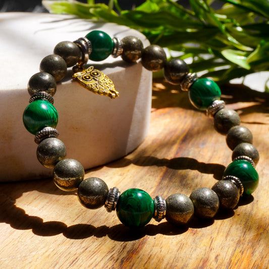 Goldsmith's Dreams Intention Fancy Bracelet(Pyrite Crystal,Malachite Crystal)