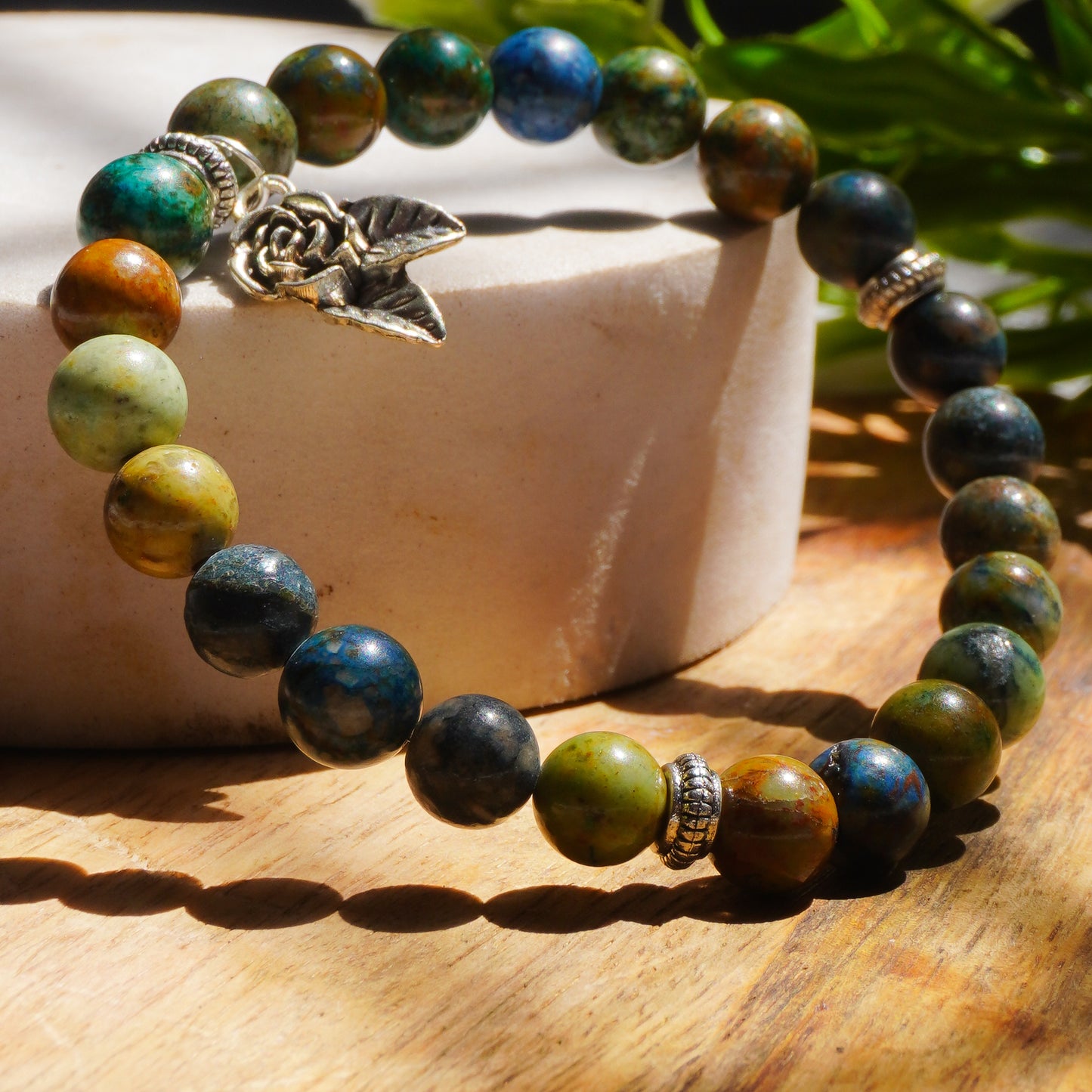 The Healer And The Love Witch - Chrysocolla Crystal Fancy Bracelet