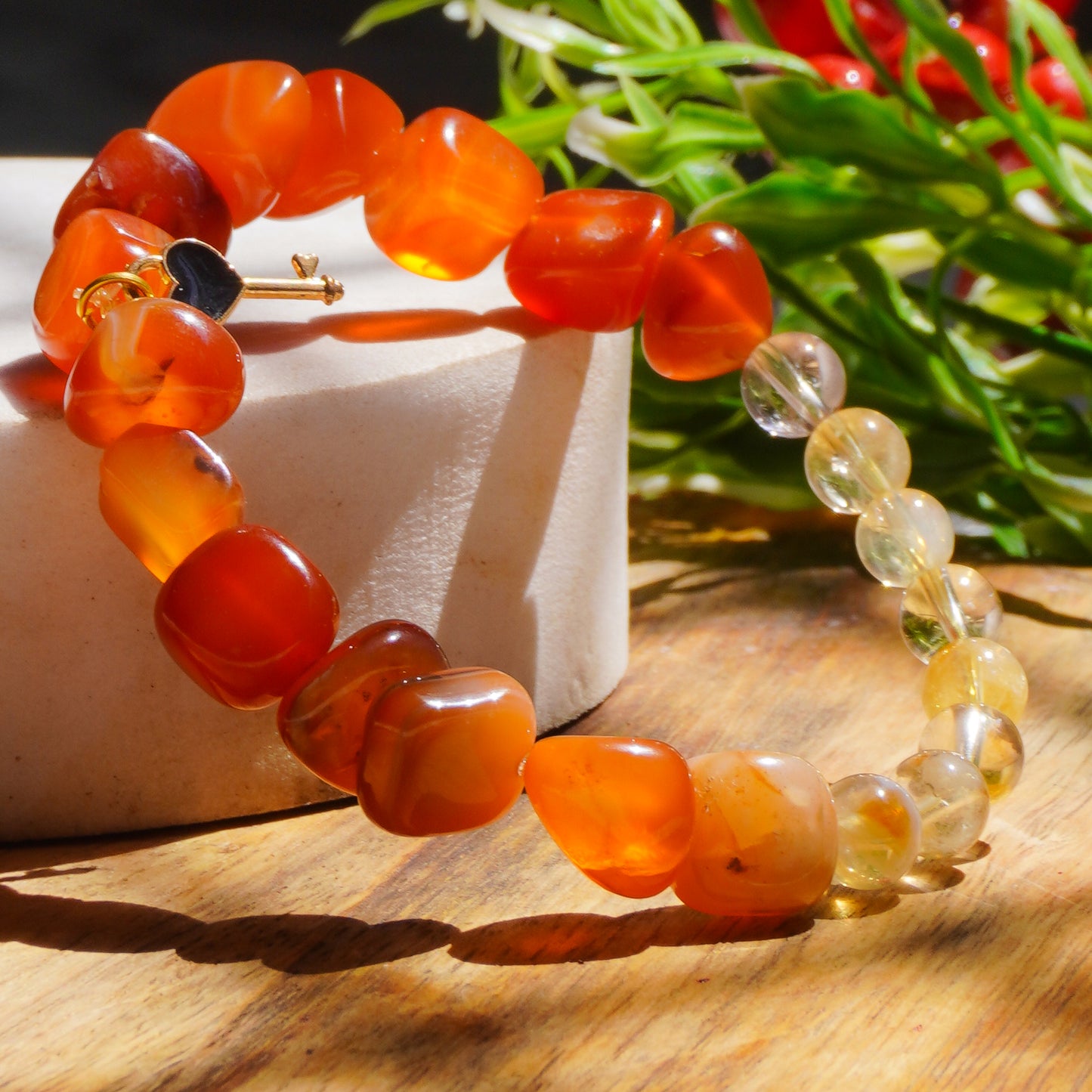 The Joyous Prophecy Intention Fancy Bracelet(Citrine Crystal,Orange Carnelian Crystal)