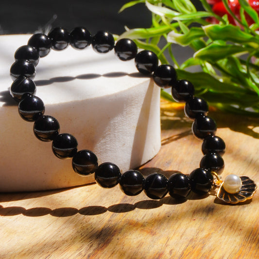 The Golden Energy,Magician And Creator Fancy Bracelet(Black Onyx Crystal)