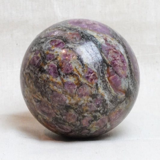 Ruby In Biotite Rock Crystal Ball Sphere