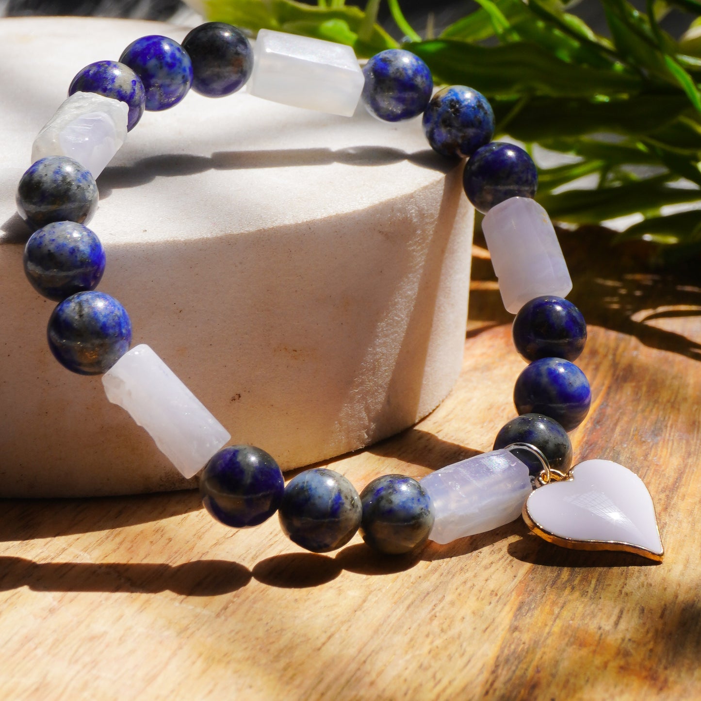 The Wordsmith And Magician Intention Fancy Bracelet(Lapis Lazuli Crystal,Blue Lace Agate Crystal)