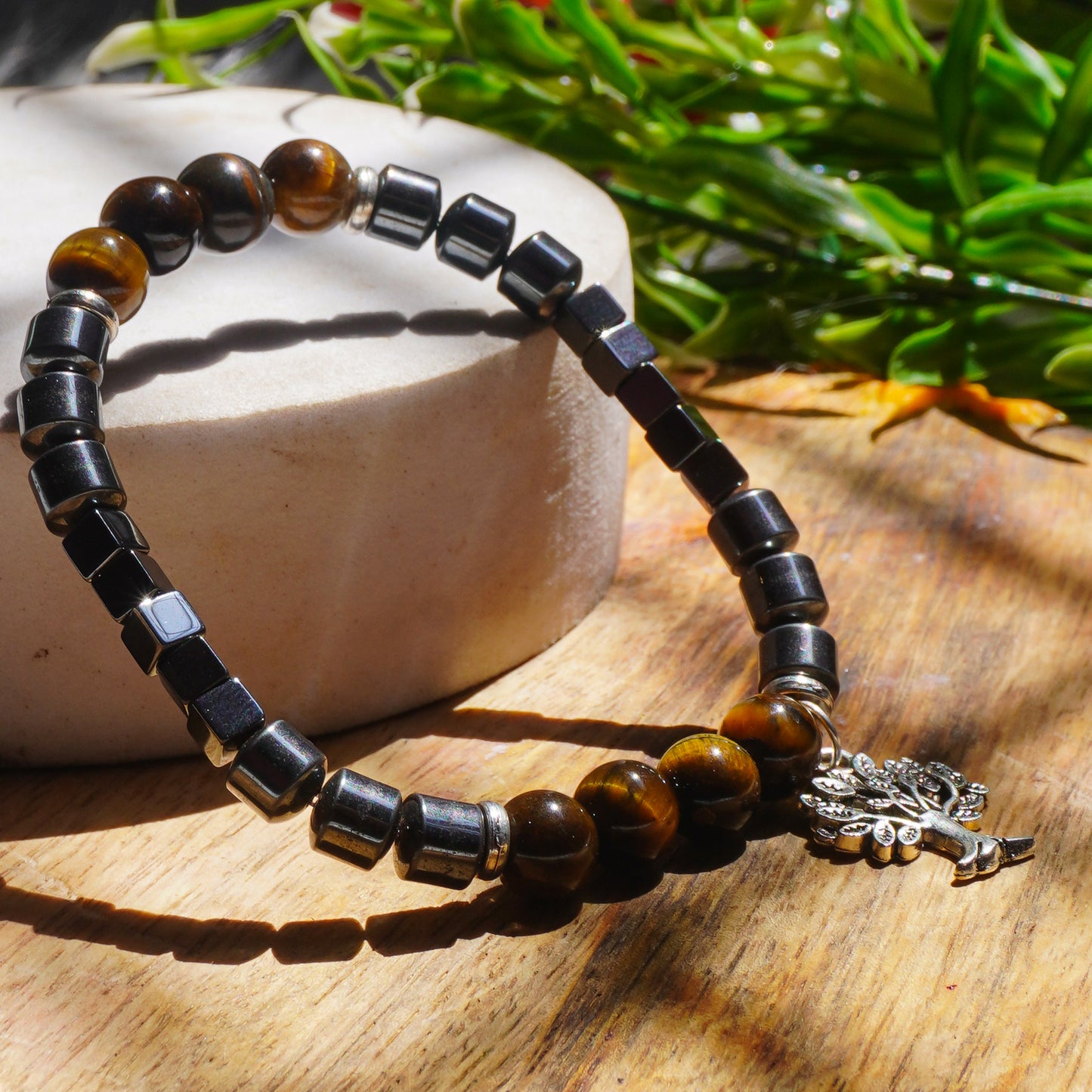 The Hierophant - Keeper Of Knowledge Intention Fancy Bracelet
( Tiger's Eye Crystal, Hematite Crystal)