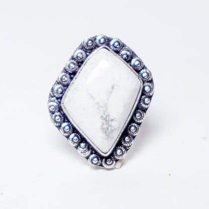 Howlite Crystal And Stone Ring Jewellery