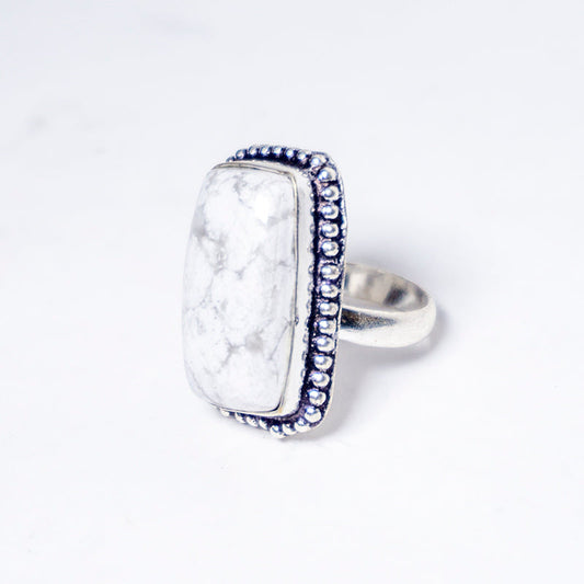 Howlite Crystal Ring