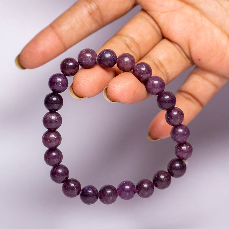 Lepidolite Bracelet Crystal And Stone Bead Bracelet Jewellery 8 mm