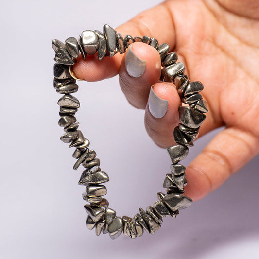 Pyrite Crystal And Stone Chip Bracelet Jewellery