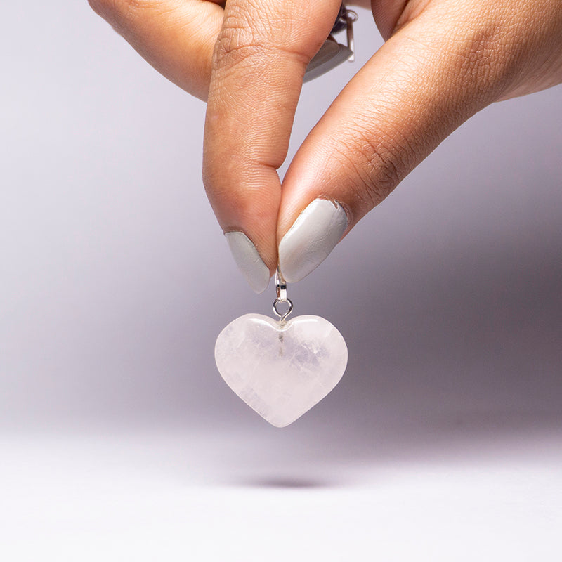 Rose Quartz Pendant Crystal And Stone Necklace Heart Shaped Pendant Jewellery