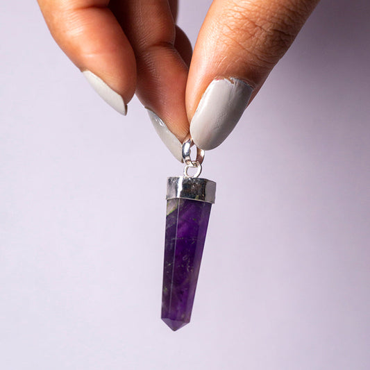 Amethyst Pendant Crystal And Stone Necklace Point Pendant Jewellery