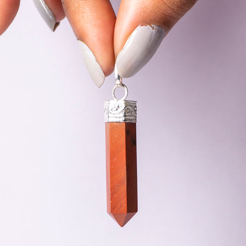 Red Jasper Pendant Crystal And Stone Necklace Point Pendant Jewellery