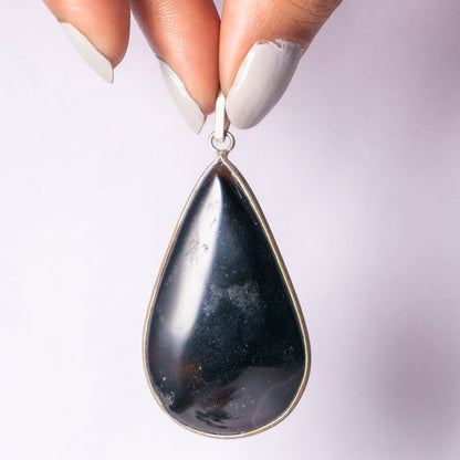 Black Onyx Crystal And Stone Necklace Teardroppendant Jewellery