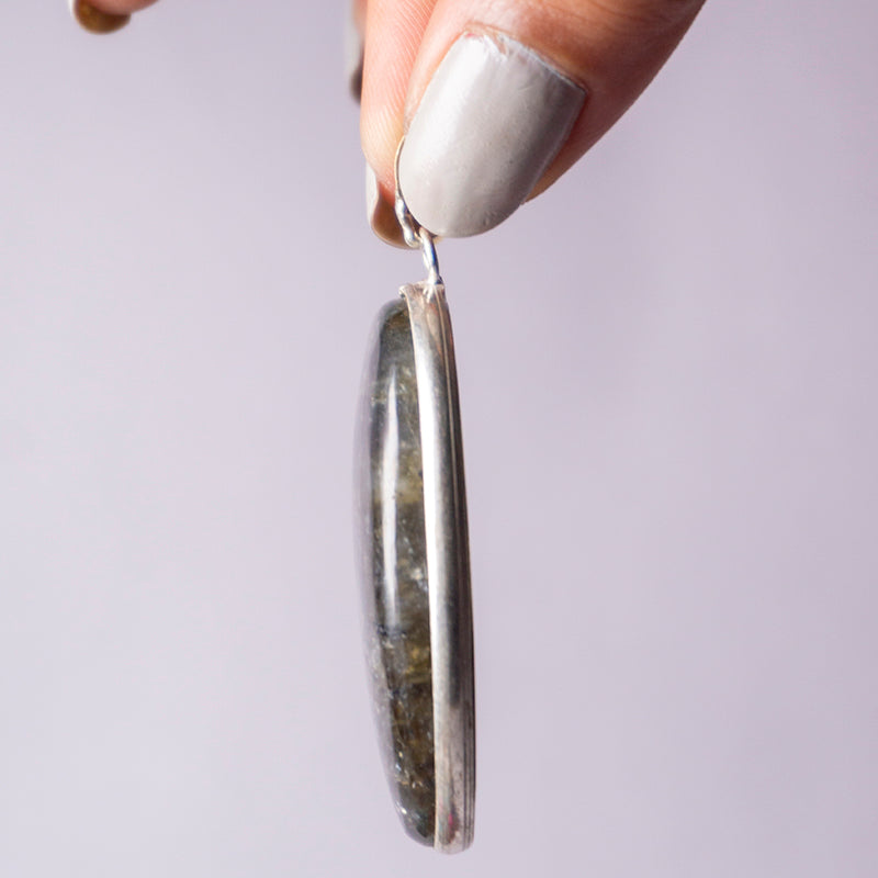 Labradorite Crystal And Stone Necklace Oval Pendant Jewellery