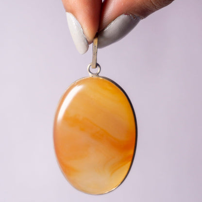 Carnelian Crystal And Stone Necklace Oval Pendant Jewellery