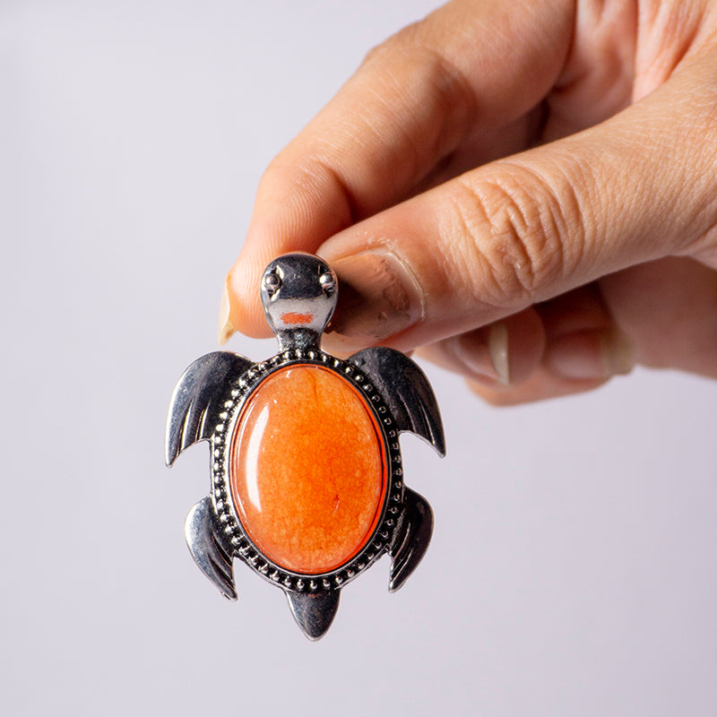 Carnelian Crystal And Stone Necklace Turtle Pendant Jewellery