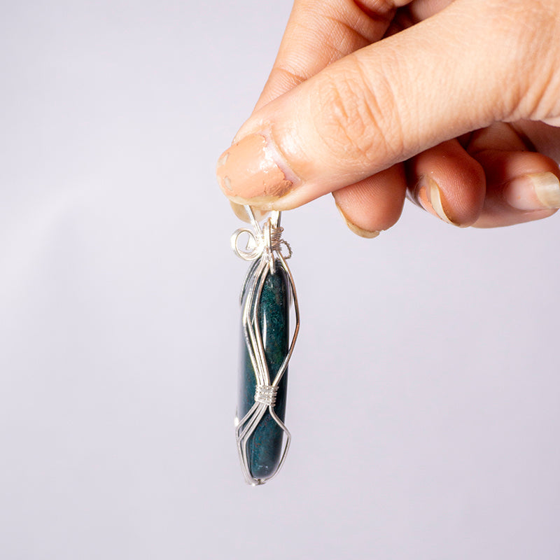 Moss Agate Crystal And Stone Necklace Pendant Jewellery