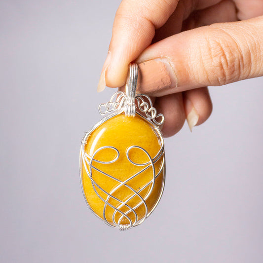 Yellow Aventurine Crystal And Stone Necklace Pendant Jewellery