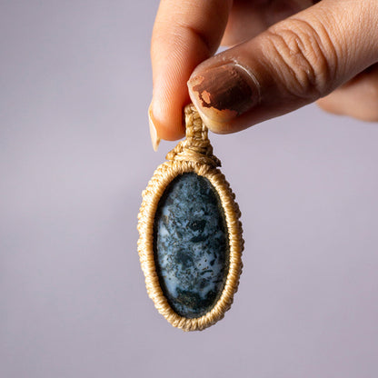 Tree Agate Crystal And Stone Necklace Crochet Pendant Jewellery