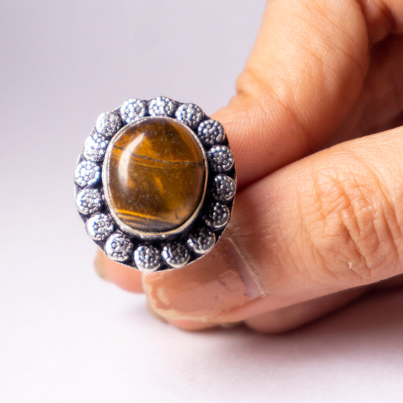 Tiger's Eye Crystal Ring