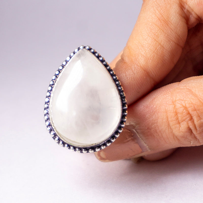 Rainbow Moonstone Crystal And Stone Ring Jewellery