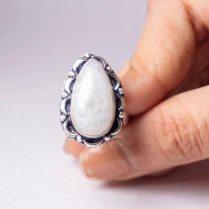 Rainbow Moonstone Crystal And Stone Ring Jewellery