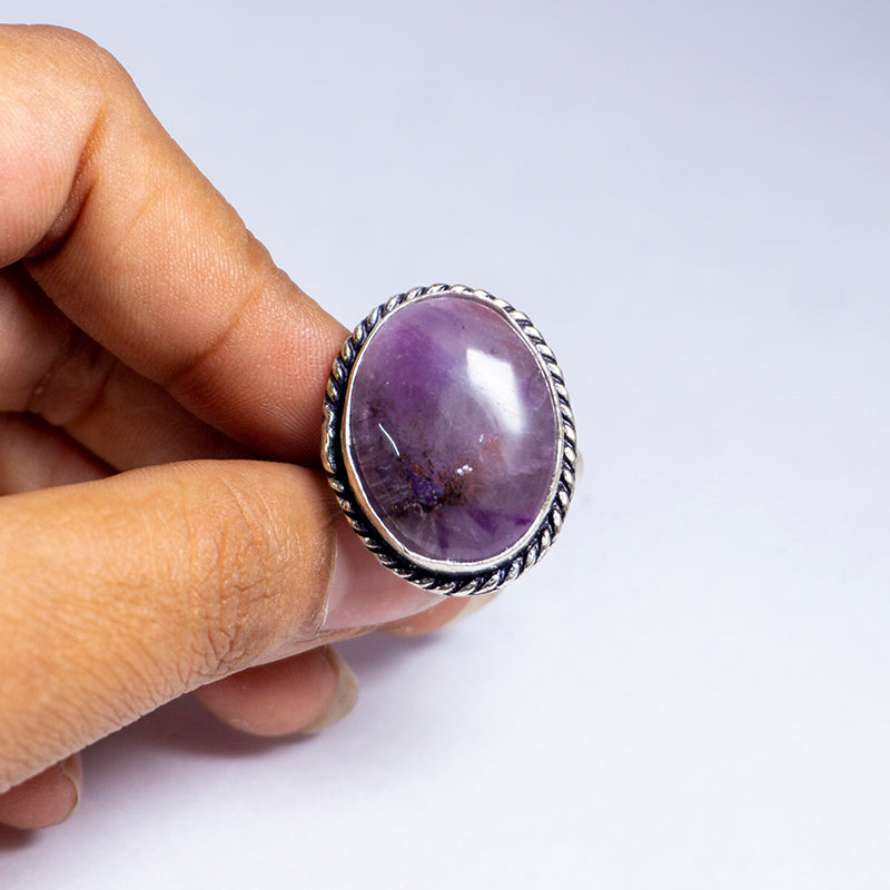 Amethyst Crystal And Stone Ring Jewellery