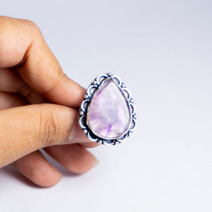 Amethyst Crystal And Stone Ring Jewellery