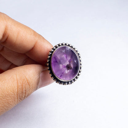 Amethyst Crystal And Stone Ring Jewellery