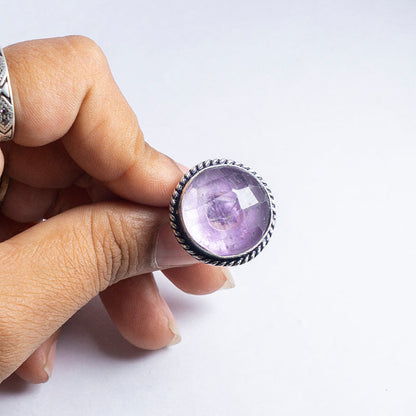 Amethyst Crystal And Stone Ring Jewellery