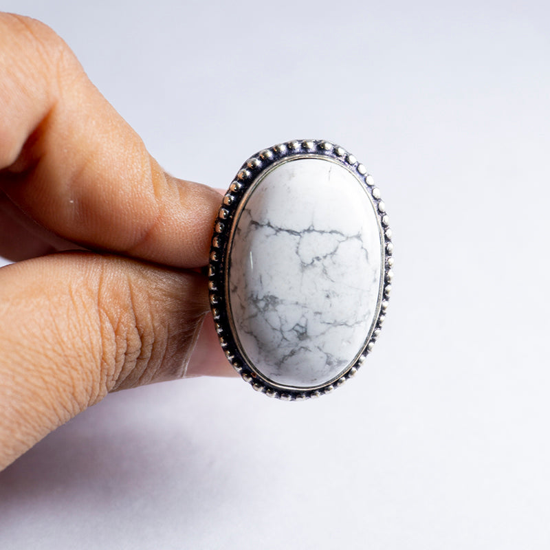 Howlite Crystal Ring