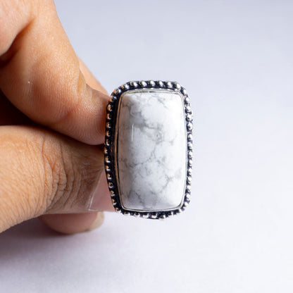 Howlite Crystal Ring