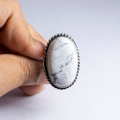 Howlite Crystal Ring