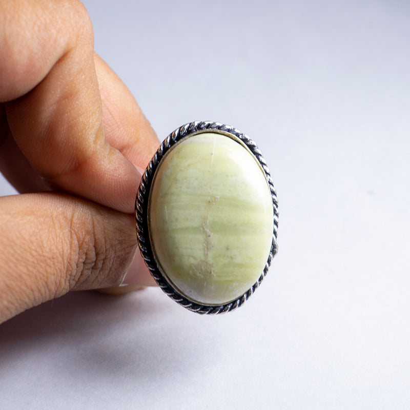 Lemon Jade Crystal Ring