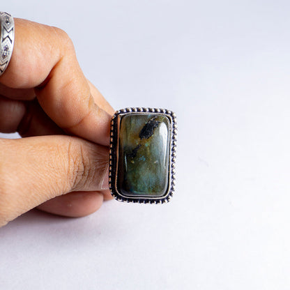 Labradorite Crystal Ring