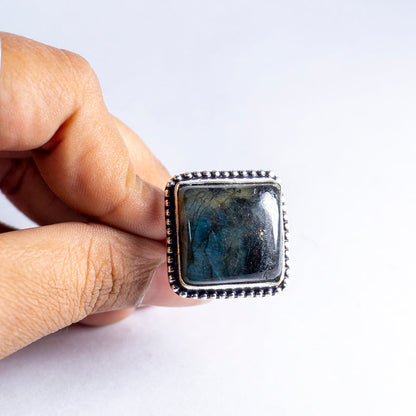 Labradorite Crystal Ring