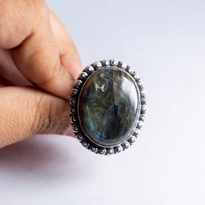 Labradorite Crystal Ring