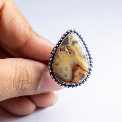 Crazy Lace Agate Crystal And Stone Ring Jewellery