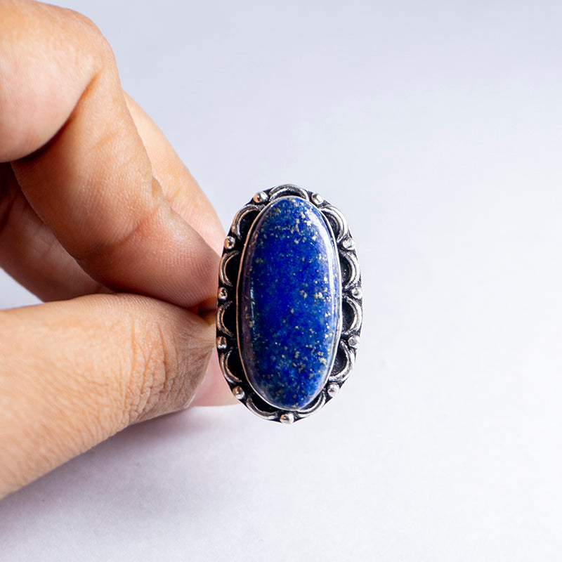 Lapis Crystal And Stone Ring Jewellery