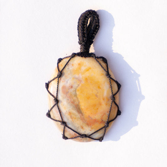 Crazy Lace Agate Crystal And Stone Necklace Crochet Pendant Jewellery